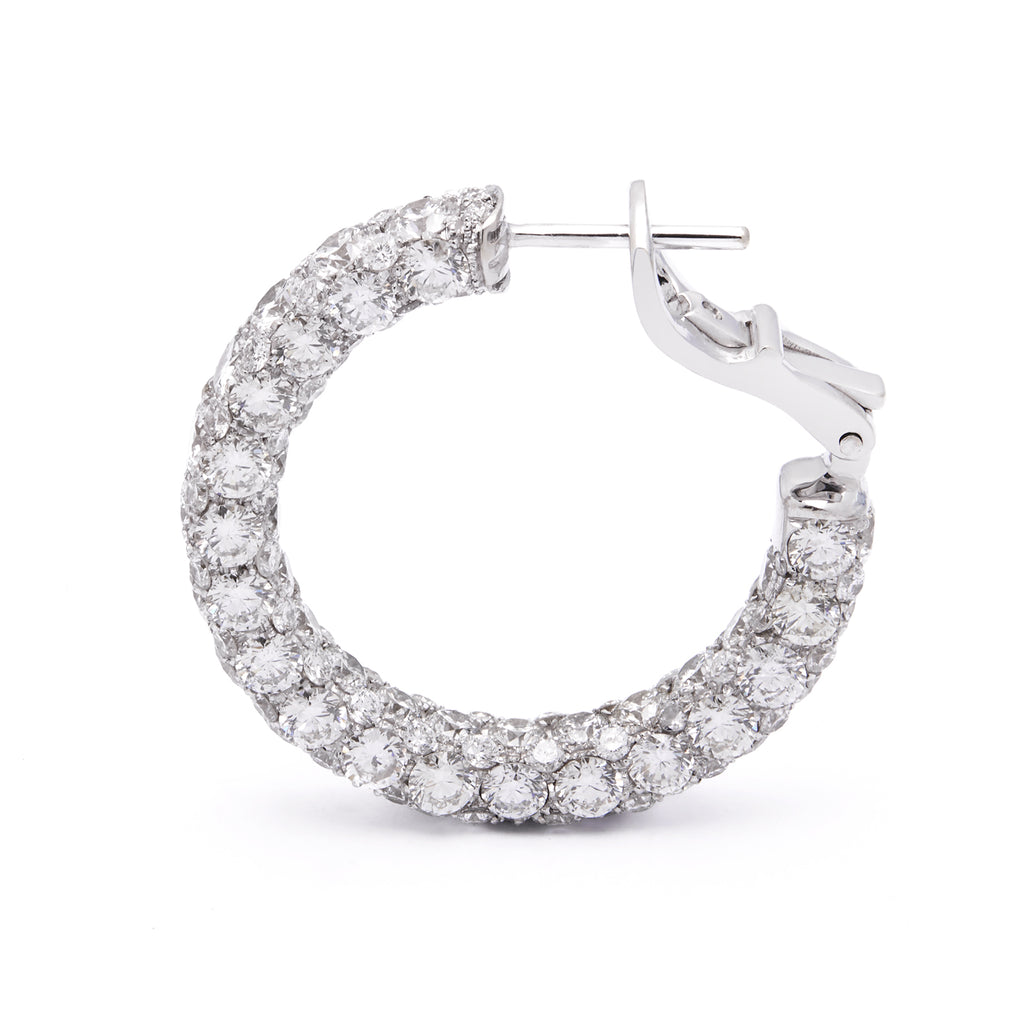 Eternity Langi earrings with white diamonds - white gold - 4.5mm