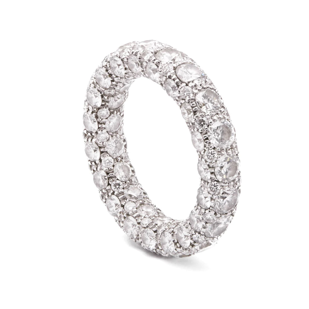 Eternity Langi ring with white diamonds - white gold - 4.5mm